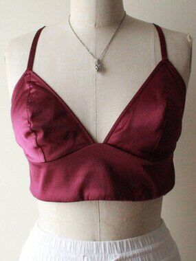 victoria’s secret burgundy satin bralette